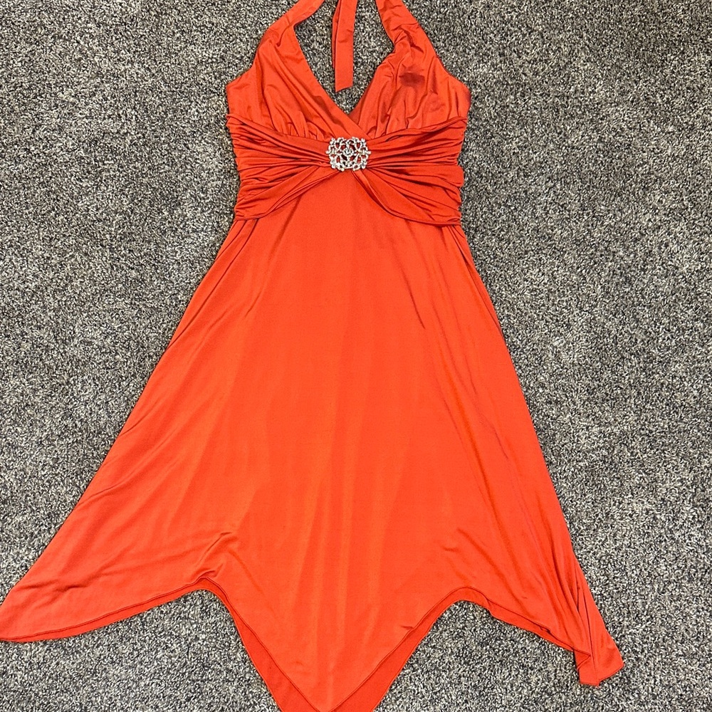 Studio Y Halter Dress in Vibrant Orange